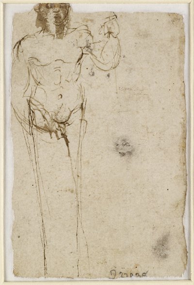 Verso: Estudio de un Herm, WA1965.47.5 de Raffaello Sanzio Raphael
